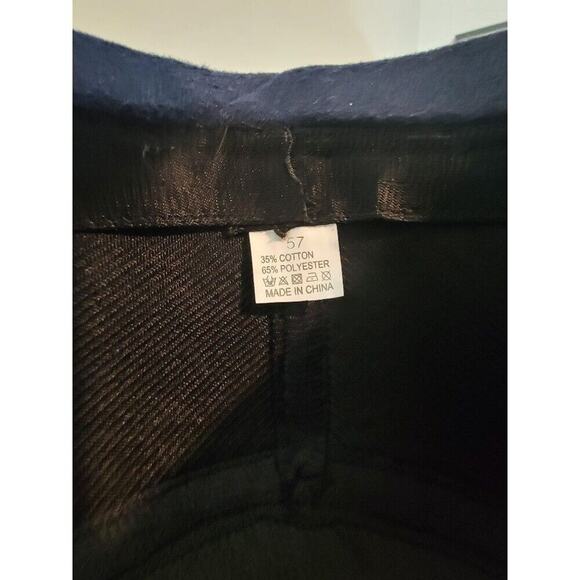 Wool Navy Blue Bucket Hat Medium Women's Leather Band - Picture 11 of 11